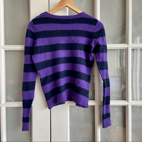 Bloomingdales Purple & Black Striped Sweater - Picture 3 of 4